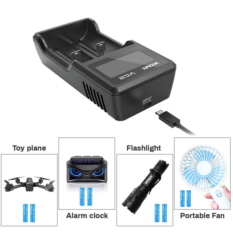 XTAR VC2 Charger with LCD Display Screen - Image 5